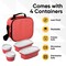 Superio Insulated Lunch Bag with Containers, Thermal Lined Lunch Box, Red
